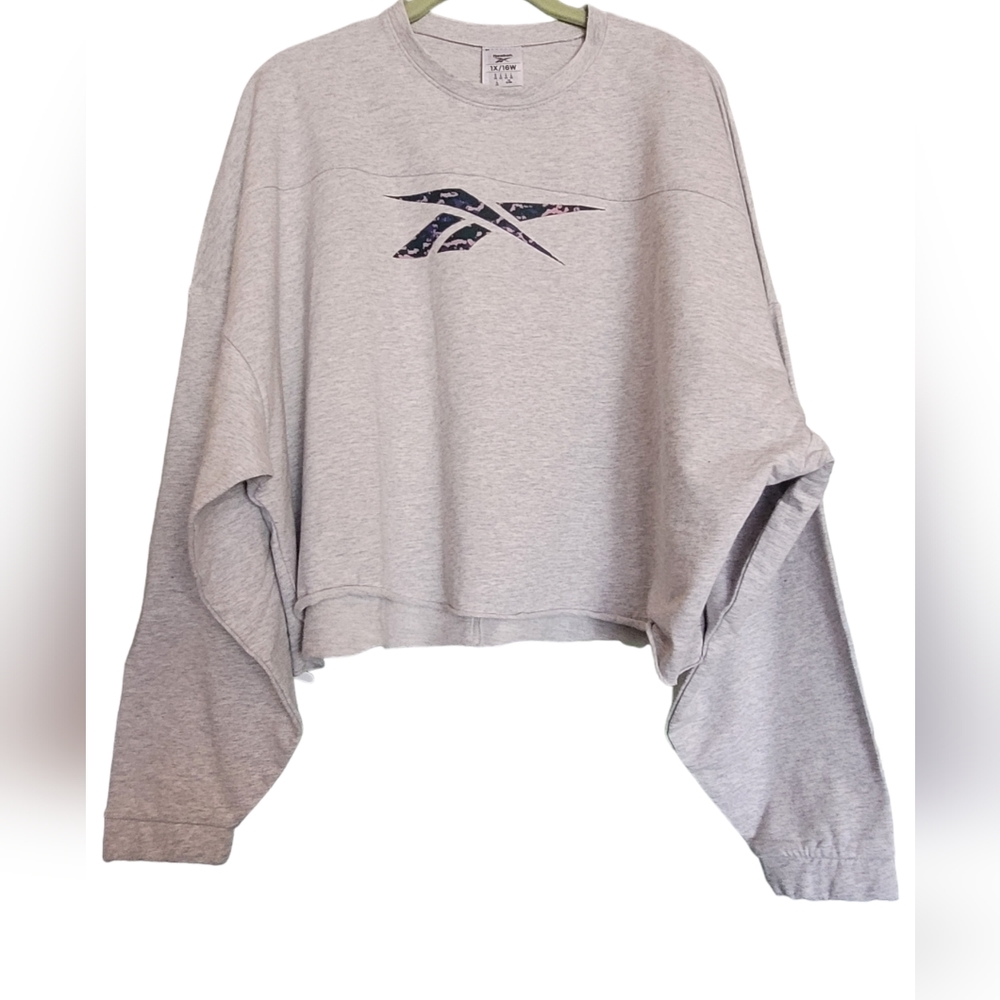 Reebok Heather Gray Cropped Sweatshirt NWT, 1X/16W